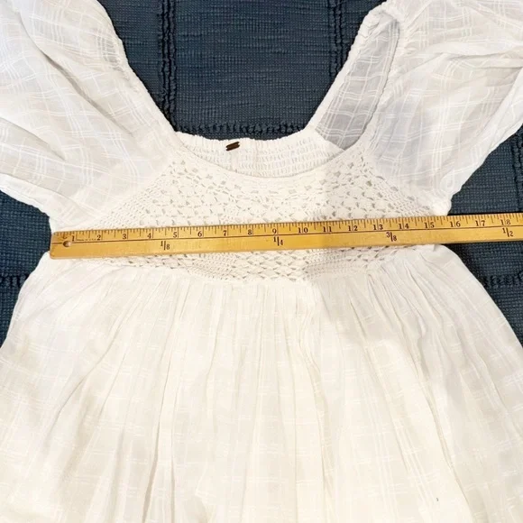 New Free People White ari mini smock dress Medium - Picture 15 of 16